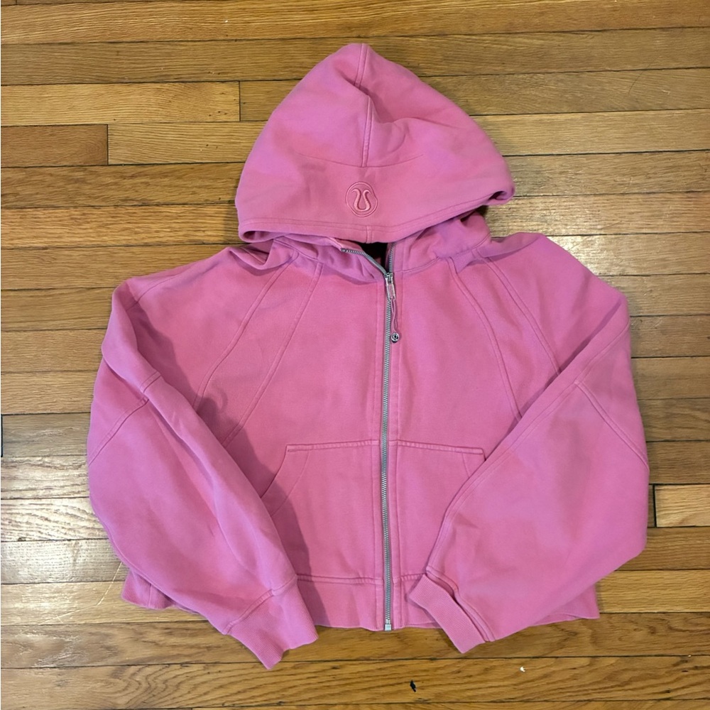 Pink full zip Lululemon scuba